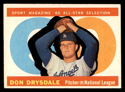 1960 Topps Baseball #570 Don Drysdale A.S. Dodgers EX 552820