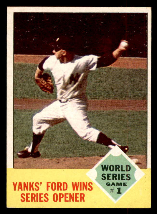 1963 Topps Baseball #142 World Series Game 1 Whitey Ford EX-MT 552849