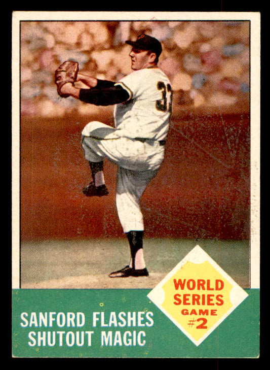 1963 Topps Baseball #143 World Series Game 2 Jack Sanford EX-MT 552850