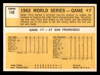 1963 Topps Baseball #148 World Series Game 7 Ralph Terry EX+/EX-MT 552860