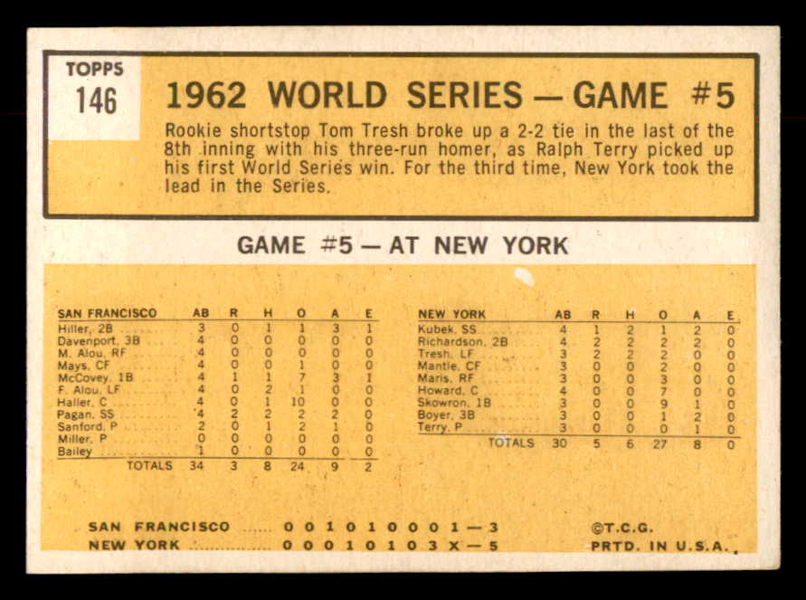 1963 Topps Baseball #146 World Series Game 5 Tom Tresh EX+/EX-MT 552869