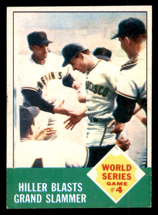 1963 Topps Baseball #145 World Series Game 4 Chuck Hiller EX+/EX-MT 552871
