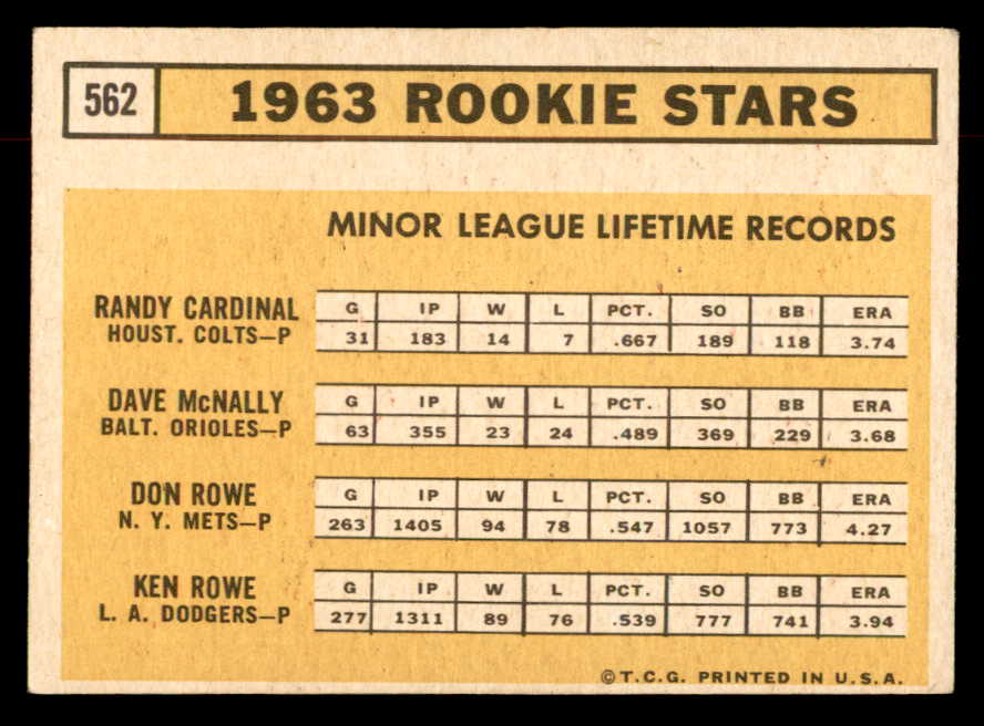 1963 Topps Baseball #562 Dave McNally Orioles EX-MT 552890