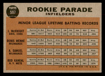 1962 Topps Baseball #597 Rod Kanehl Mets EX-MT 552906