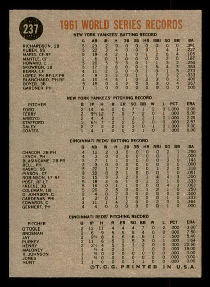 1962 Topps Baseball #237 World Series Summary Blanchard EX-MT 552913