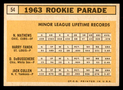 1963 Topps Baseball #054 Dave DeBusschere White Sox EX-MT 552931