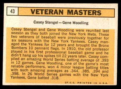 1963 Topps Baseball #043 Casey Stengel Gene Woodling EX+/EX-MT 552938