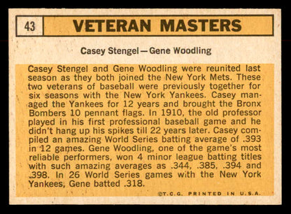 1963 Topps Baseball #043 Casey Stengel Gene Woodling EX-MT 552940