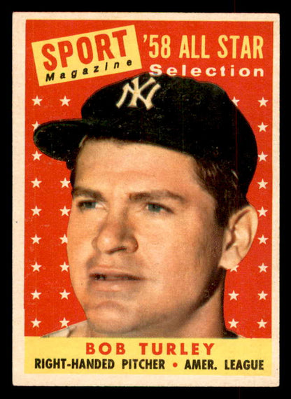 1958 Topps Baseball #493 Bob Turley A.S. Yankees EX-MT 552946