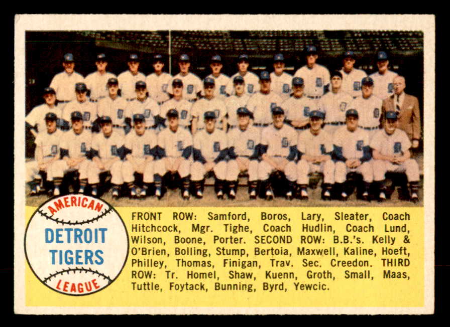 1958 Topps Baseball #397 Detroit Tigers Team EX-MT 552952