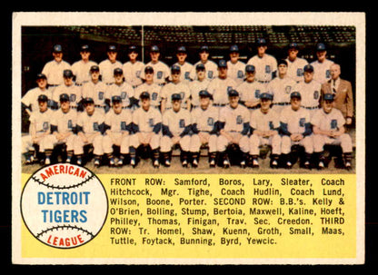 1958 Topps Baseball #397 Detroit Tigers Team EX-MT 552952