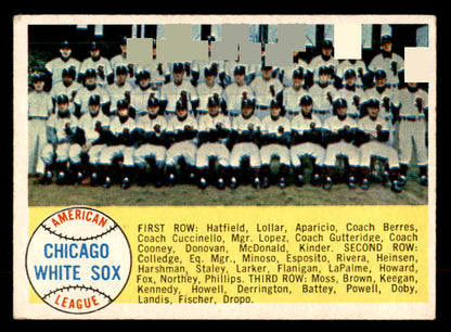 1958 Topps Baseball #256 Chicago White Sox Team EX 552957