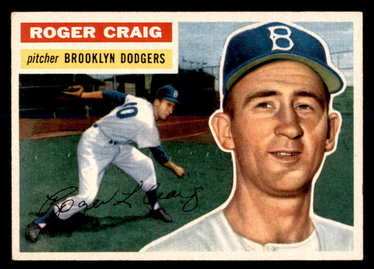 1956 Topps Baseball #063 Roger Craig Dodgers EX-MT White 552977