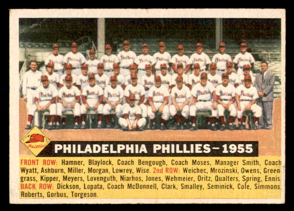 1956 Topps Baseball #072 Philadelphia Phillies Team EX-MT Dated 552978