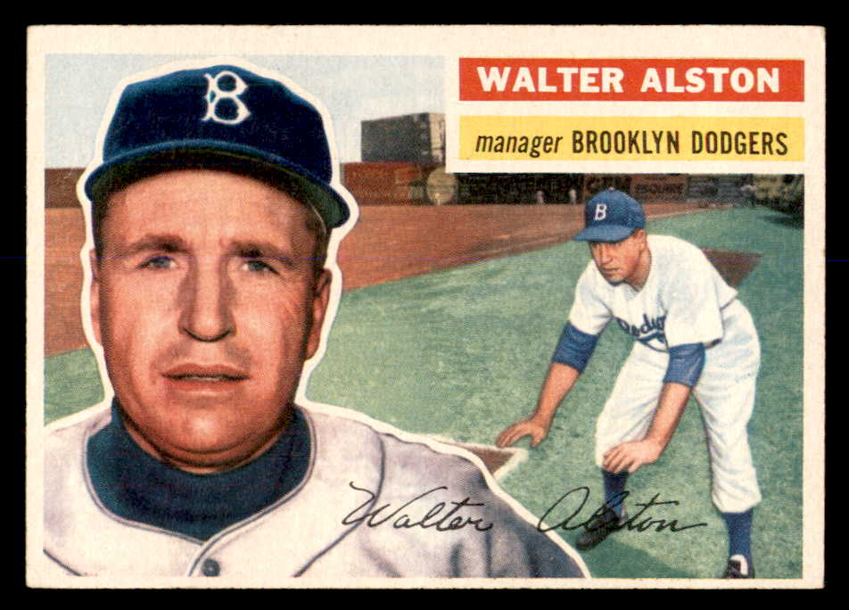 1956 Topps Baseball #008 Walter Alston Dodgers EX-MT White 552979