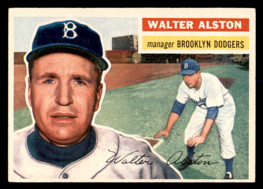 1956 Topps Baseball #008 Walter Alston Dodgers EX-MT White 552979
