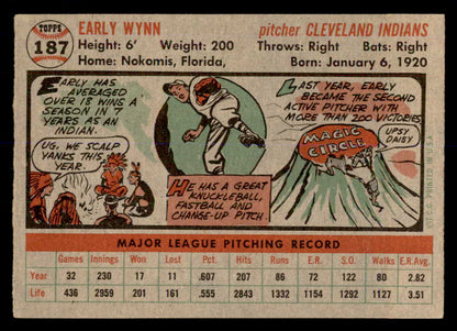 1956 Topps Baseball #187 Early Wynn Indians EX-MT 552980