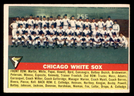1956 Topps Baseball #188 Chicago White Sox Team EX-MT 552981