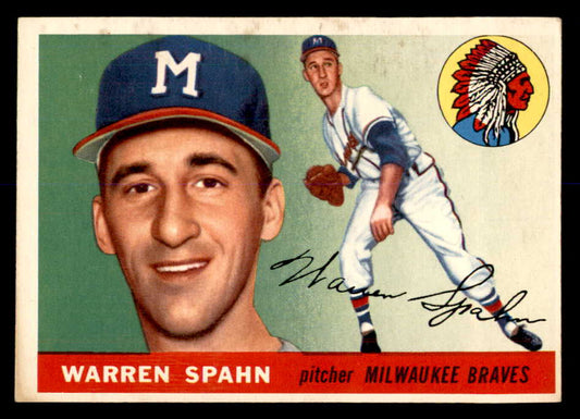 1955 Topps Baseball #031 Warren Spahn Braves EX+/EX-MT 553011