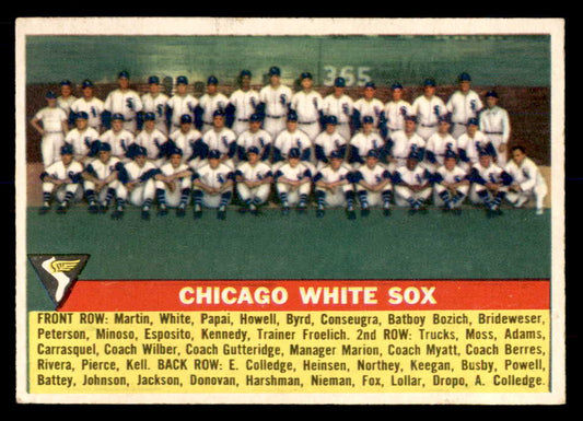 1956 Topps Baseball #188 Chicago White Sox Team EX-MT 553029