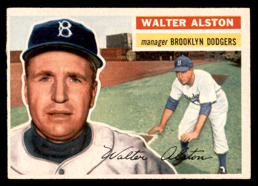 1956 Topps Baseball #008 Walter Alston Dodgers EX-MT White 553041