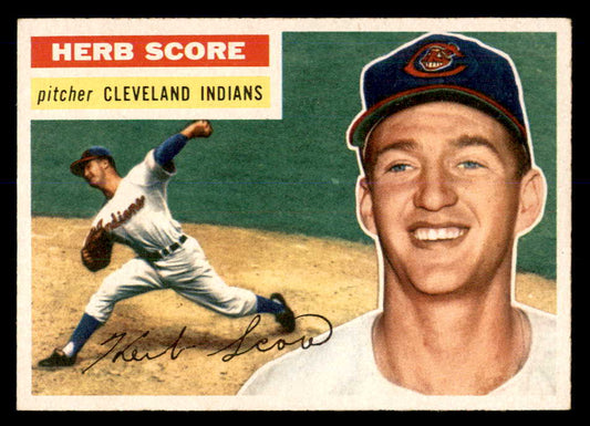 1956 Topps Baseball #140 Herb Score Indians EX-MT Gray 553048