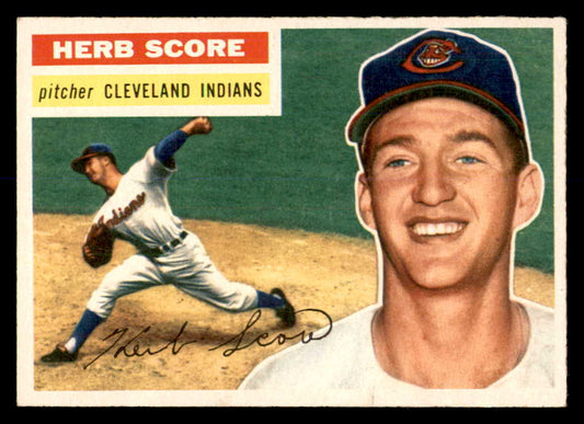 1956 Topps Baseball #140 Herb Score Indians EX-MT Gray 553049