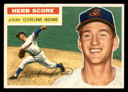 1956 Topps Baseball #140 Herb Score Indians EX-MT White 553050