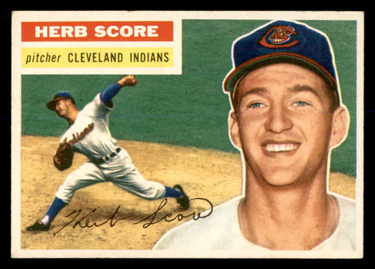 1956 Topps Baseball #140 Herb Score Indians EX-MT White 553050