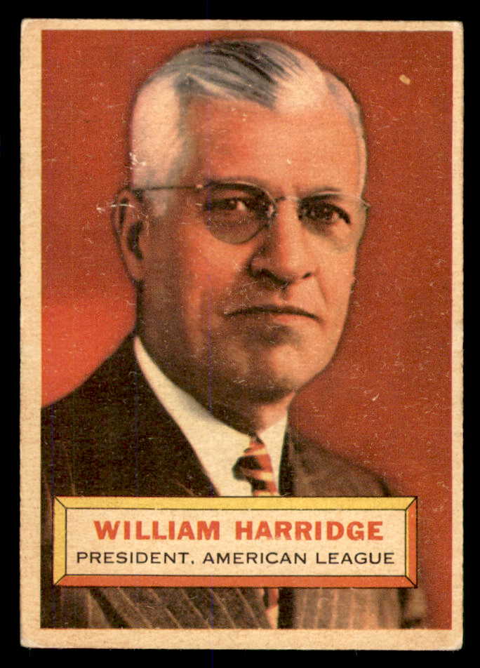 1956 Topps Baseball #001 William Harridge President VG-EX White 553069