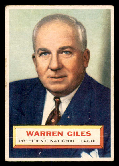 1956 Topps Baseball #002 Warren Giles President VG Gray 553070