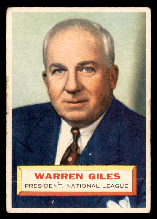 1956 Topps Baseball #002 Warren Giles President VG Gray 553070