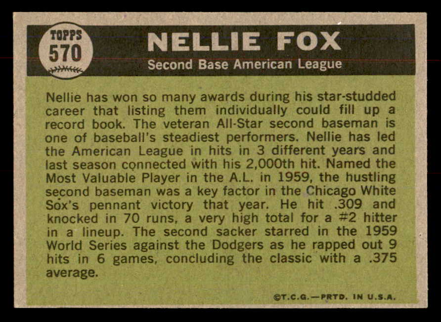 1961 Topps Baseball #570 Nellie Fox A.S. White Sox NR-MT 553338