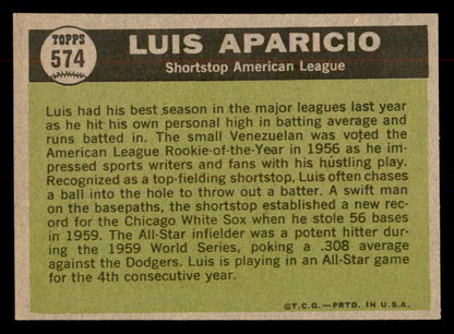 1961 Topps Baseball #574 Luis Aparicio A.S. White Sox EX-MT 553342