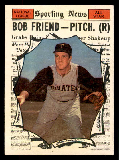 1961 Topps Baseball #585 Bob Friend A.S. Pirates EX-MT 553350