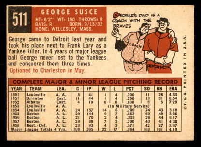 1959 Topps Baseball #511 George Susce Tigers VG-EX 553354