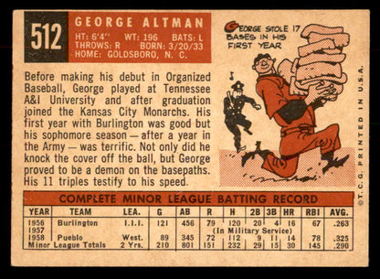 1959 Topps Baseball #512 George Altman Cubs EX-MT 553355