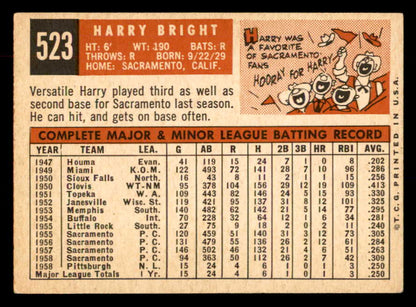 1959 Topps Baseball #523 Harry Bright Pirates EX-MT 553363