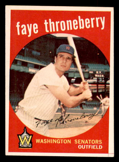 1959 Topps Baseball #534 Faye Throneberry Senators EX+/EX-MT 553374
