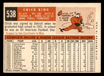 1959 Topps Baseball #538 Chick King Cubs VG-EX 553378