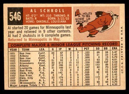 1959 Topps Baseball #546 Al Schroll Phillies VG-EX 553385