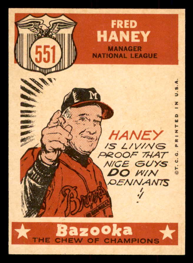 1959 Topps Baseball #551 Fred Haney A.S. Braves NR-MT 553389