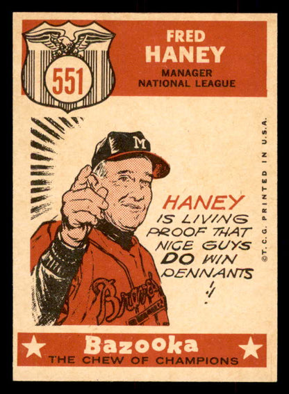 1959 Topps Baseball #551 Fred Haney A.S. Braves NR-MT 553389