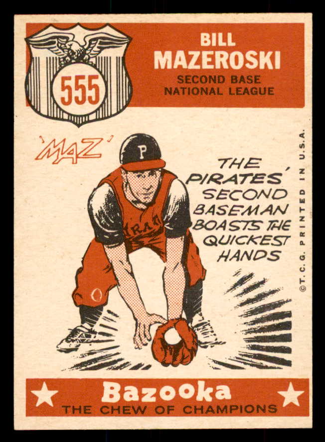 1959 Topps Baseball #555 Bill Mazeroski A.S. Pirates EX-MT 553393