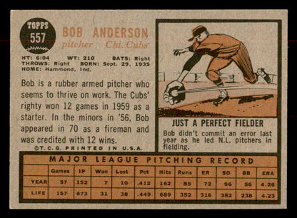 1962 Topps Baseball #557 Bob Anderson Cubs EX-MT 553460