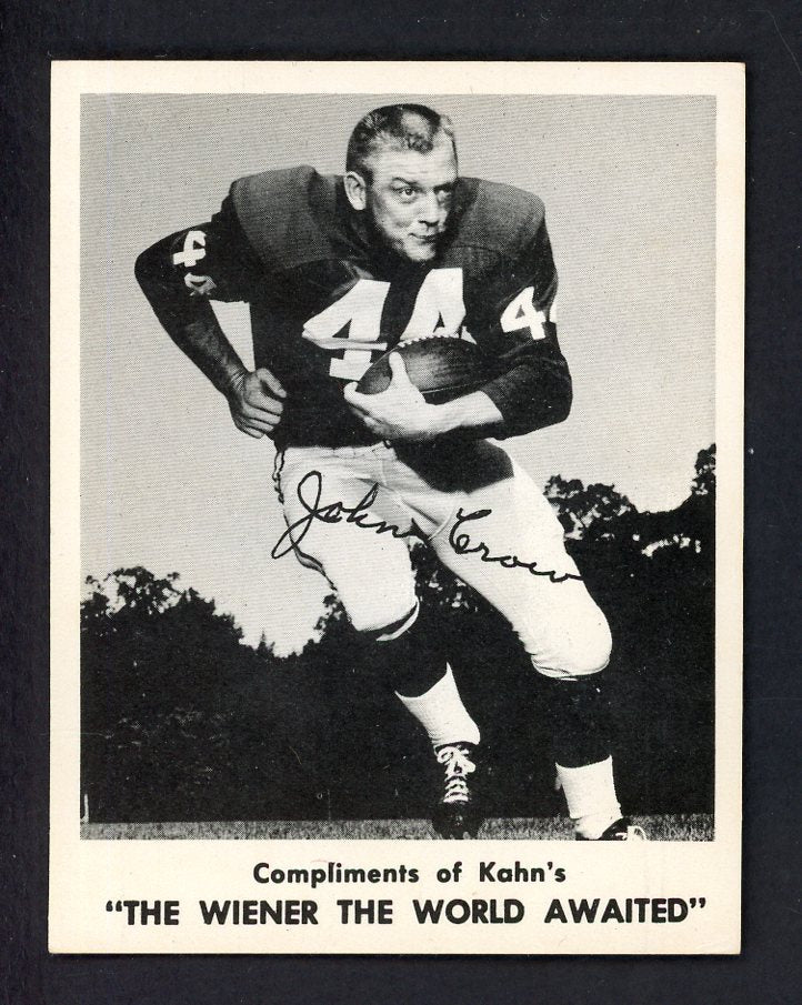 1963 Kahns Football John Crow Cardinals EX 553537