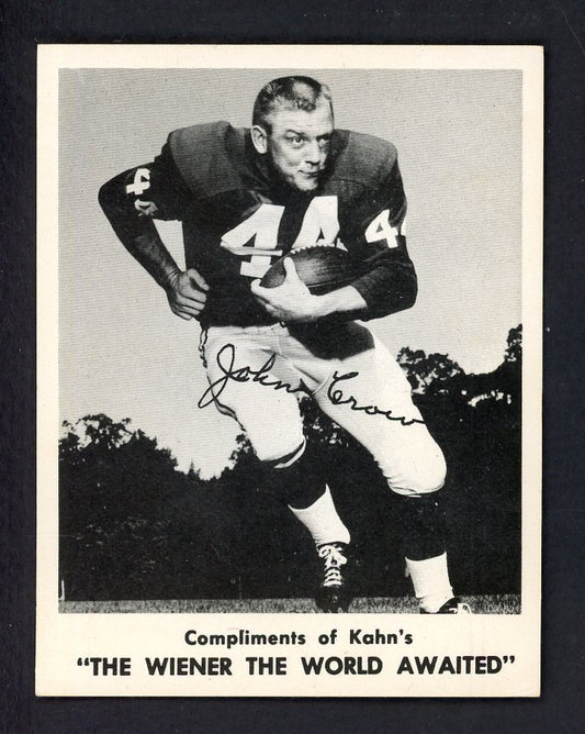 1963 Kahns Football John Crow Cardinals EX 553537