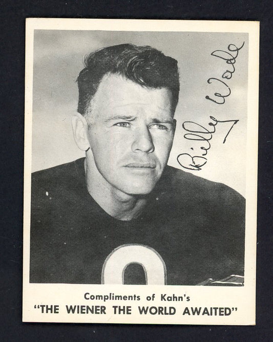 1963 Kahns Football Bill Wade Bears EX 553538