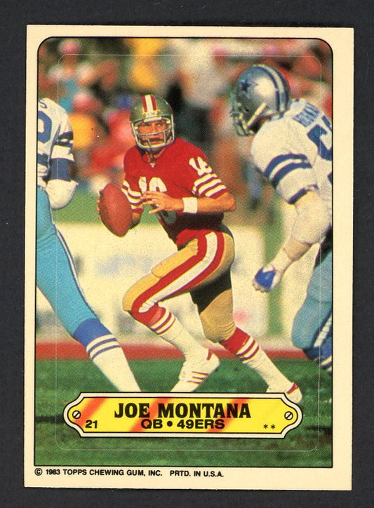 1983 Topps Stickers #021 Joe Montana 49ers NR-MT 553548