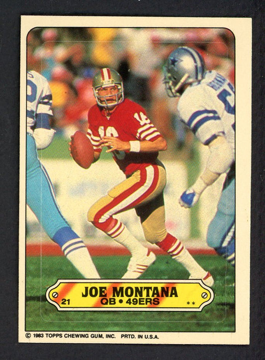 1983 Topps Stickers #021 Joe Montana 49ers NR-MT 553549